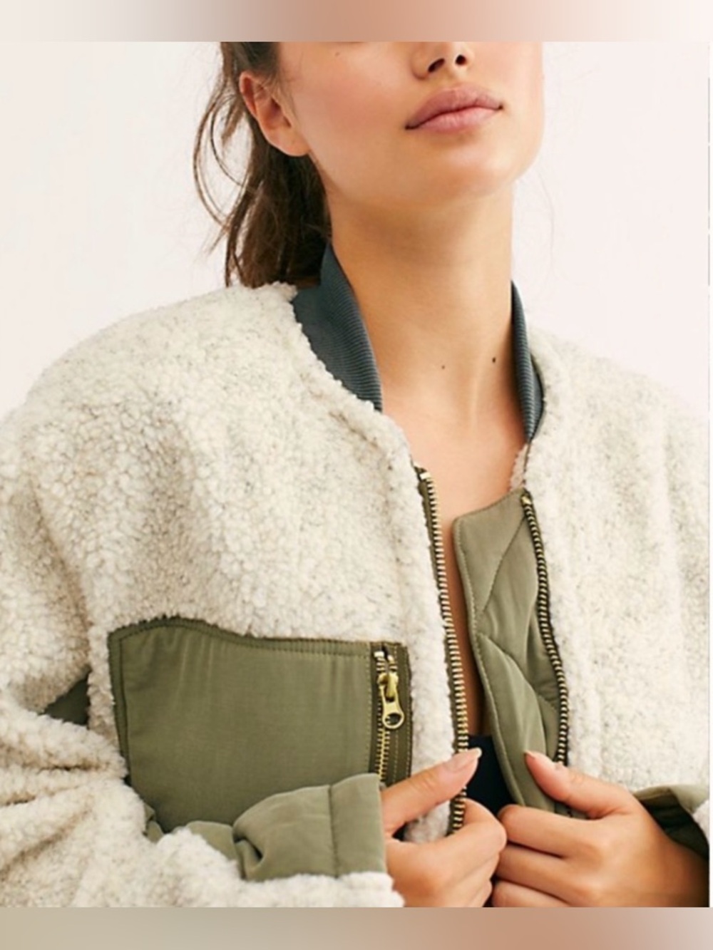 Free People “Rivington” Sherpa Jacket - Desert Combo EUC - Picture 3 of 4